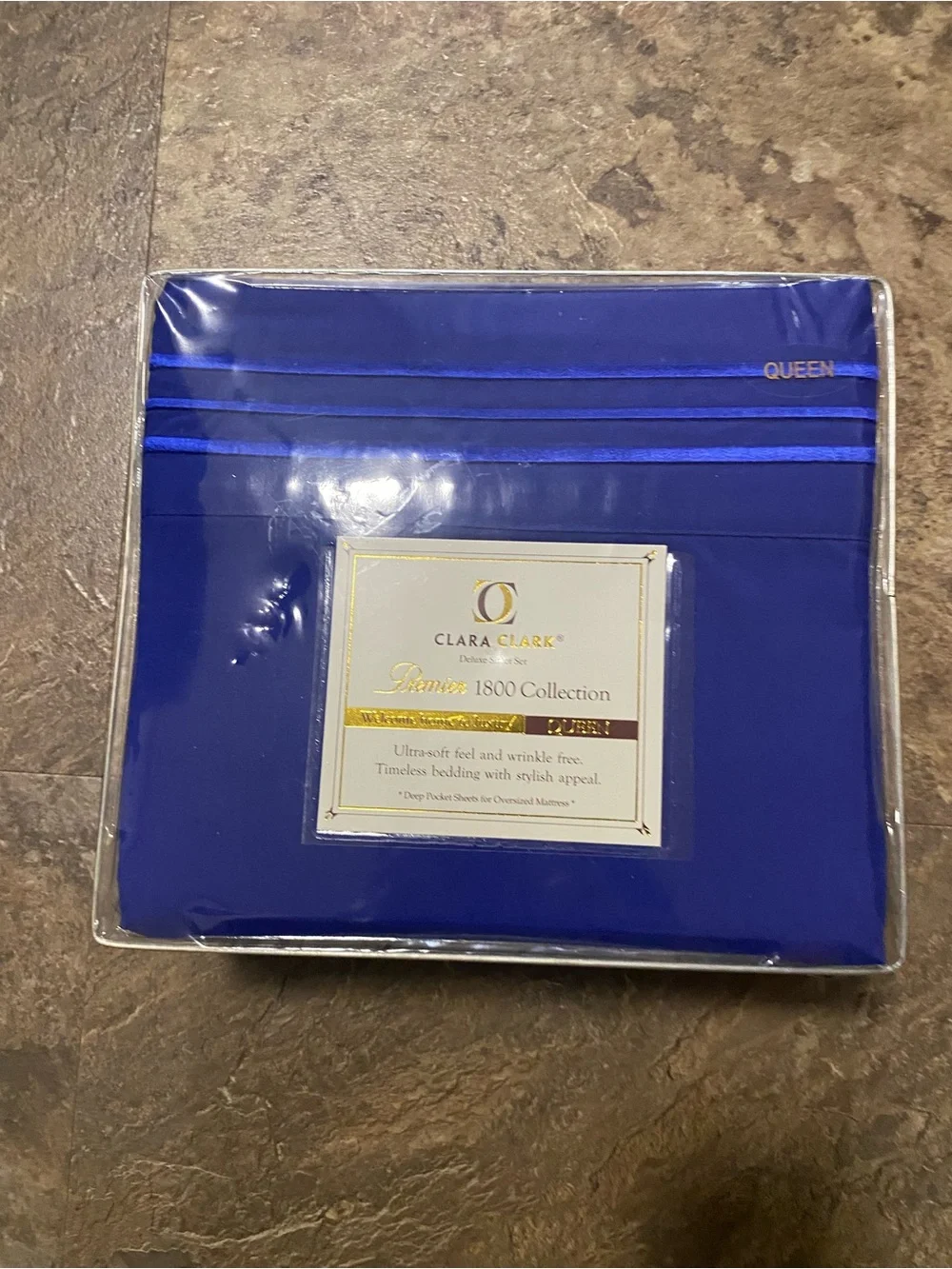 Clara Clark Deep Blue Queen Sheet Set
